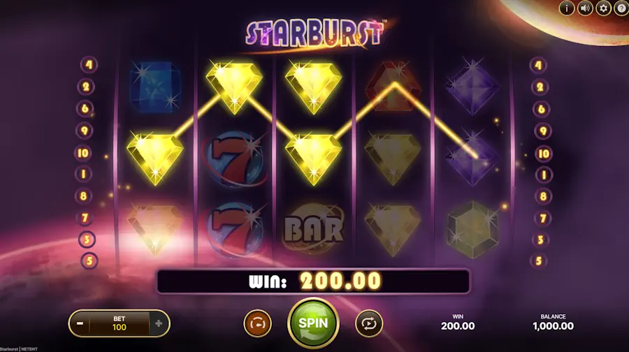 Starburst Slot Gameplay Screenshot